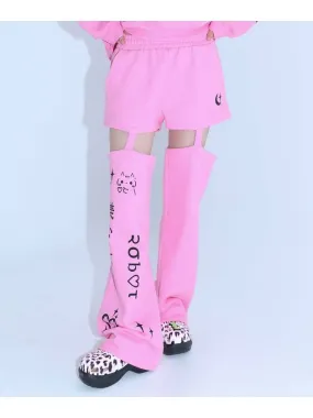 0 7 Cut Out Emoji Pants Pink