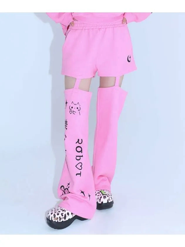 0 7 Cut Out Emoji Pants Pink