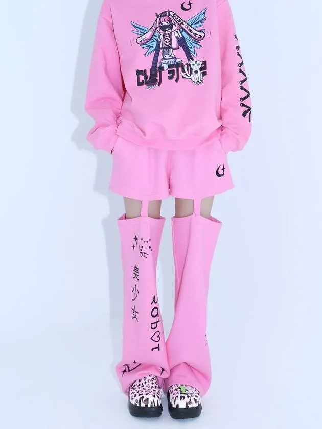 0 7 Cut Out Emoji Pants Pink