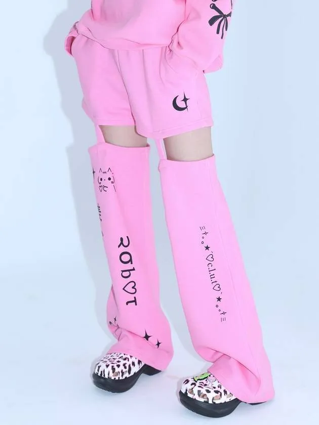 0 7 Cut Out Emoji Pants Pink