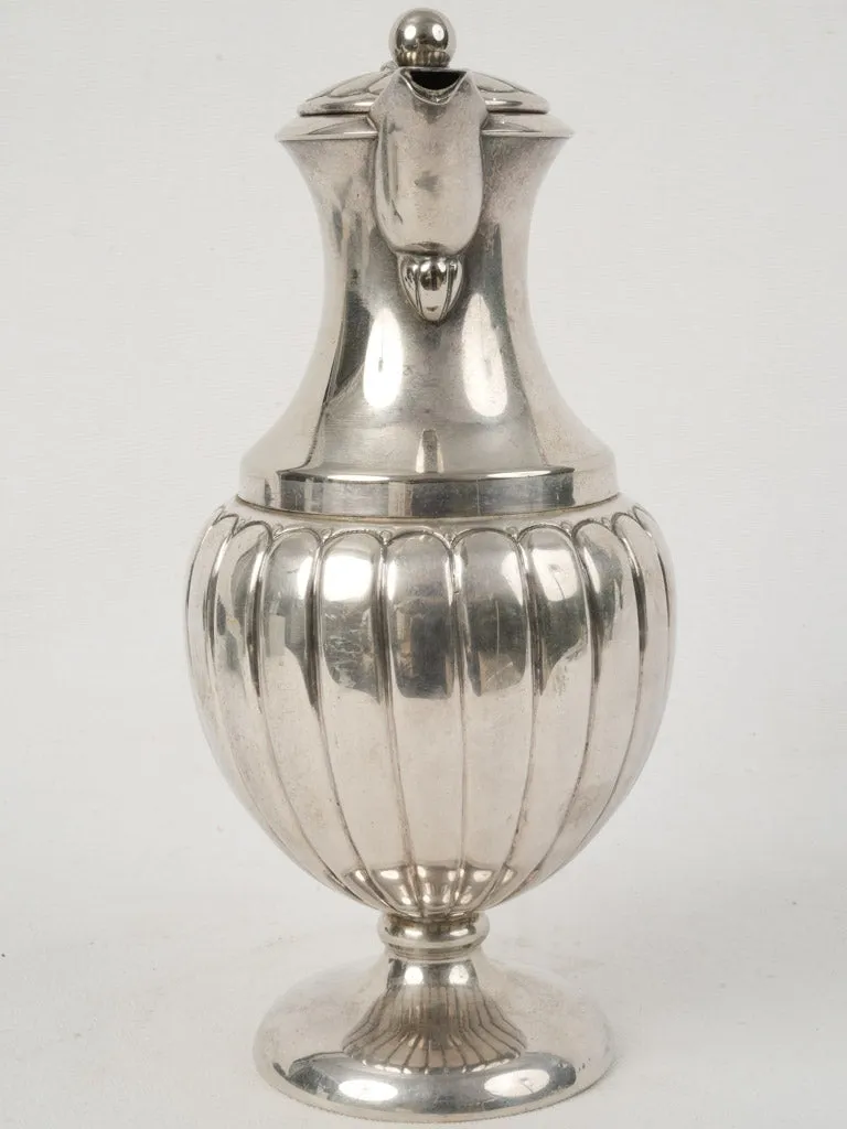 19th Century Silver-Plated Double-Walled Chocolatière with Gadrooning 12½"