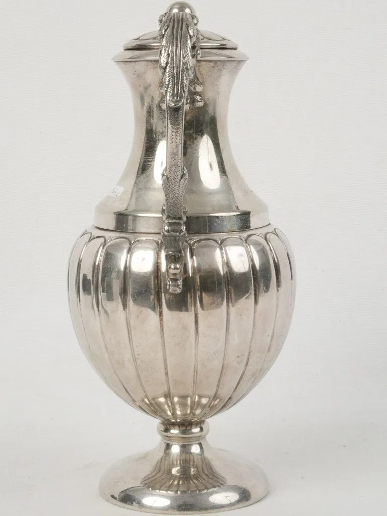 19th Century Silver-Plated Double-Walled Chocolatière with Gadrooning 12½"