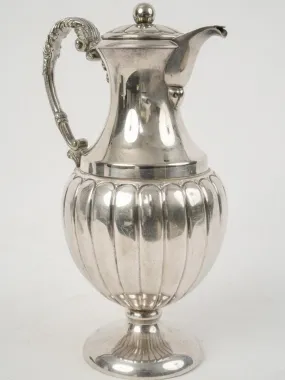 19th Century Silver-Plated Double-Walled Chocolatière with Gadrooning 12½"