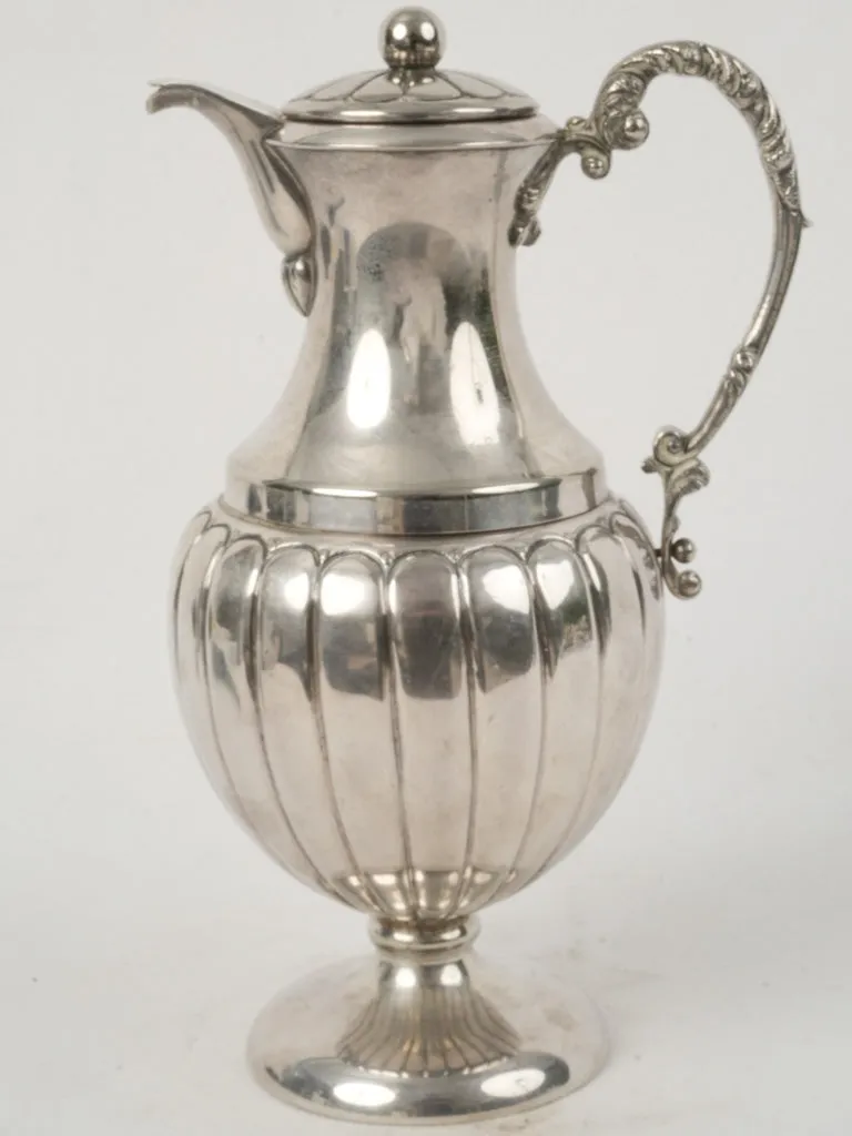 19th Century Silver-Plated Double-Walled Chocolatière with Gadrooning 12½"