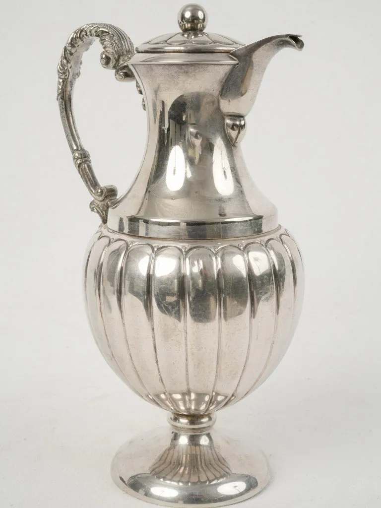 19th Century Silver-Plated Double-Walled Chocolatière with Gadrooning 12½"