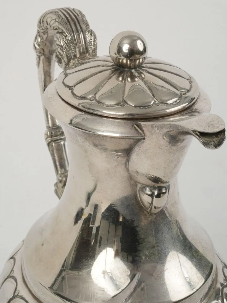 19th Century Silver-Plated Double-Walled Chocolatière with Gadrooning 12½"