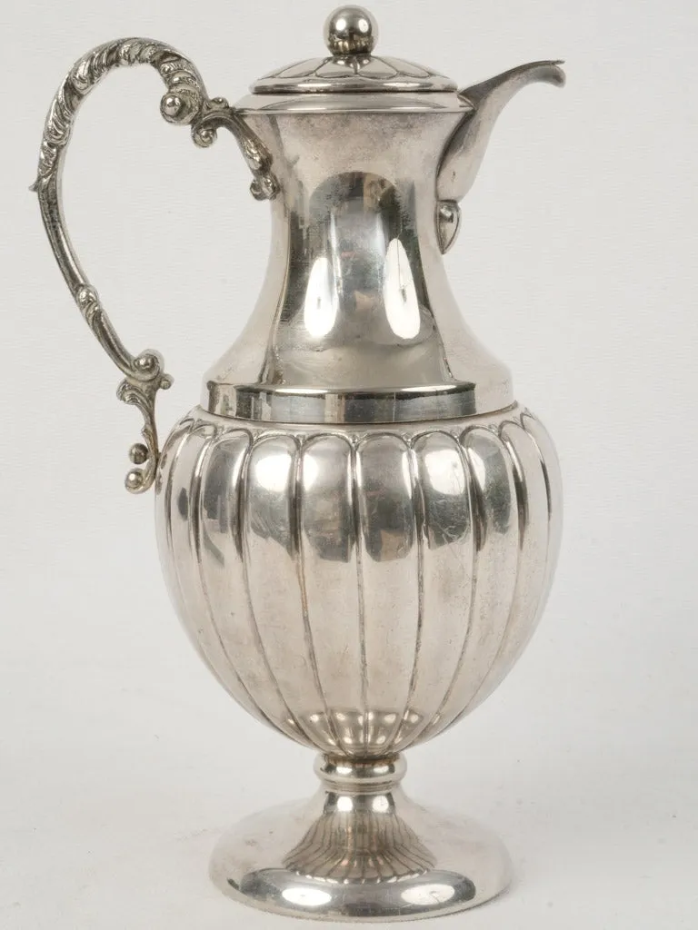 19th Century Silver-Plated Double-Walled Chocolatière with Gadrooning 12½"