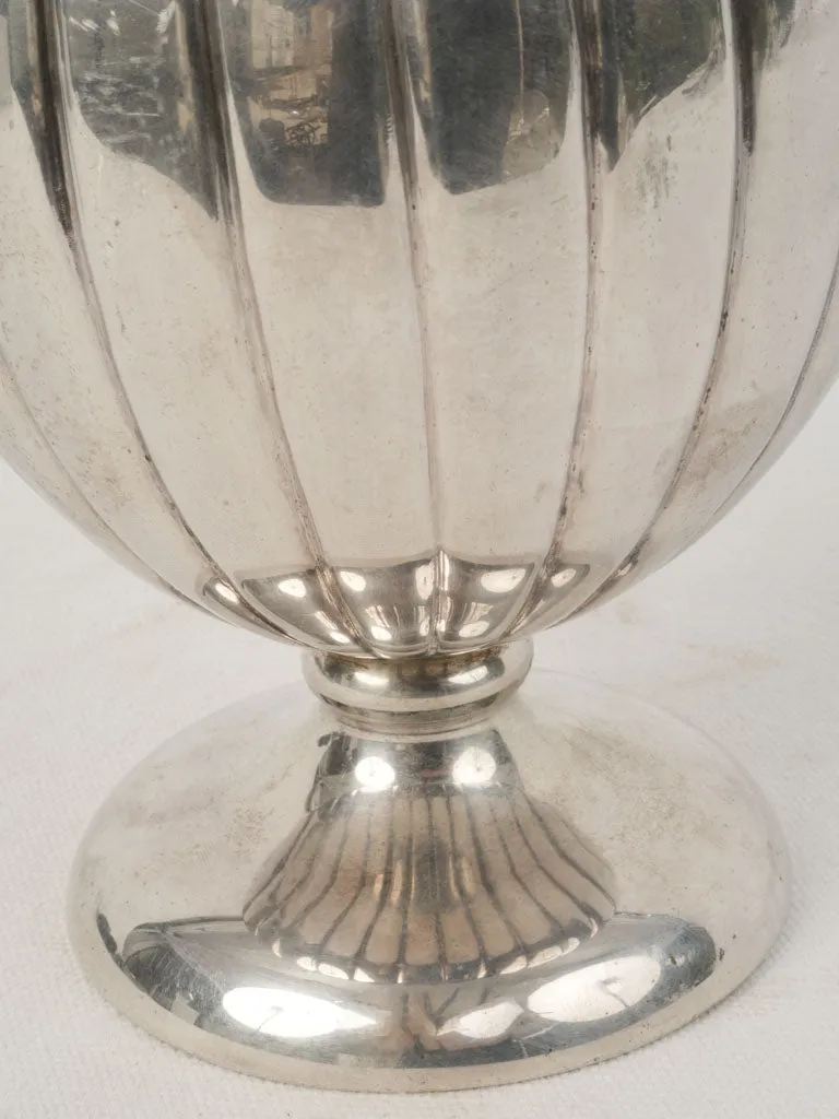 19th Century Silver-Plated Double-Walled Chocolatière with Gadrooning 12½"