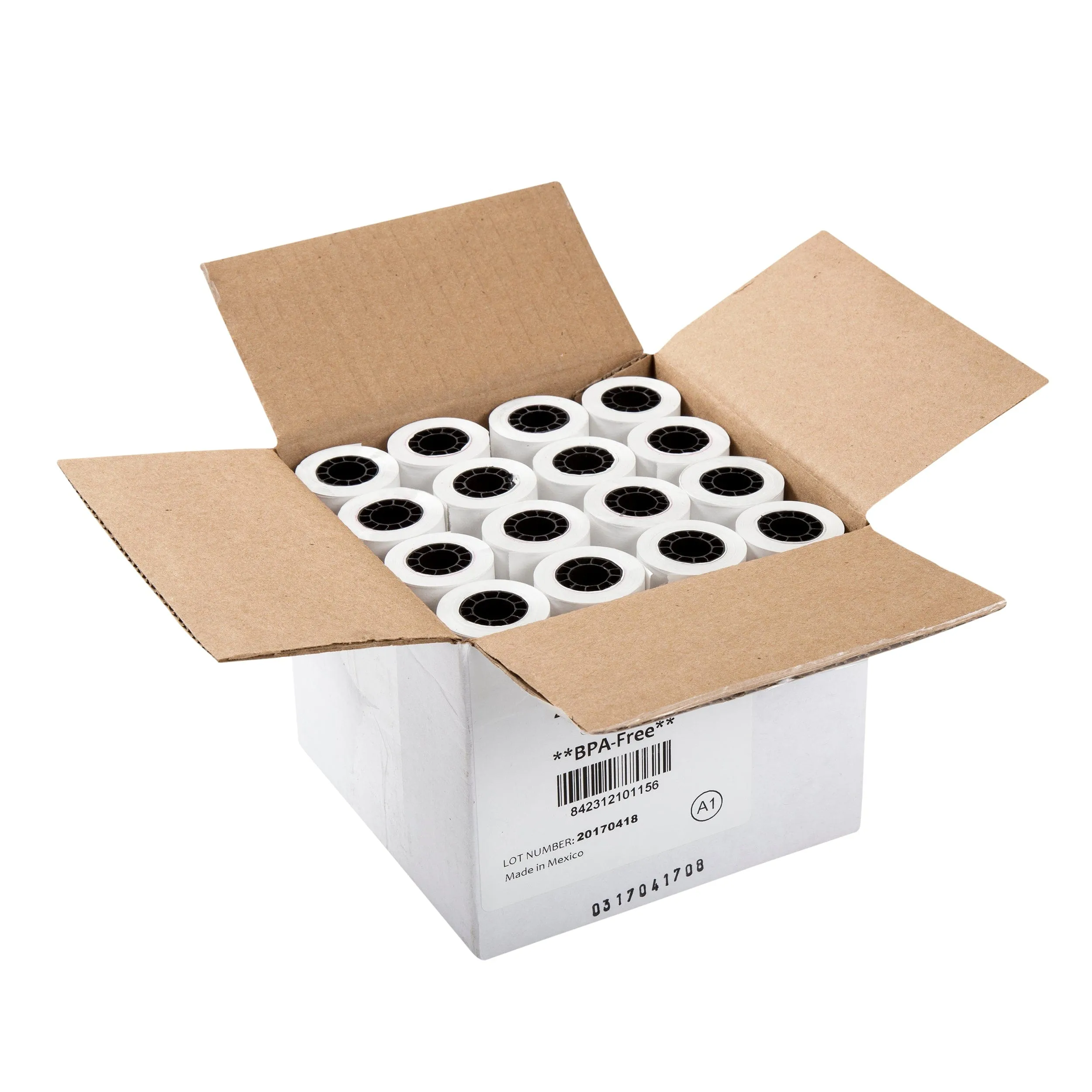 2.25" x 40' White 7/16" ID Core Thermal Rolls, Case of 32