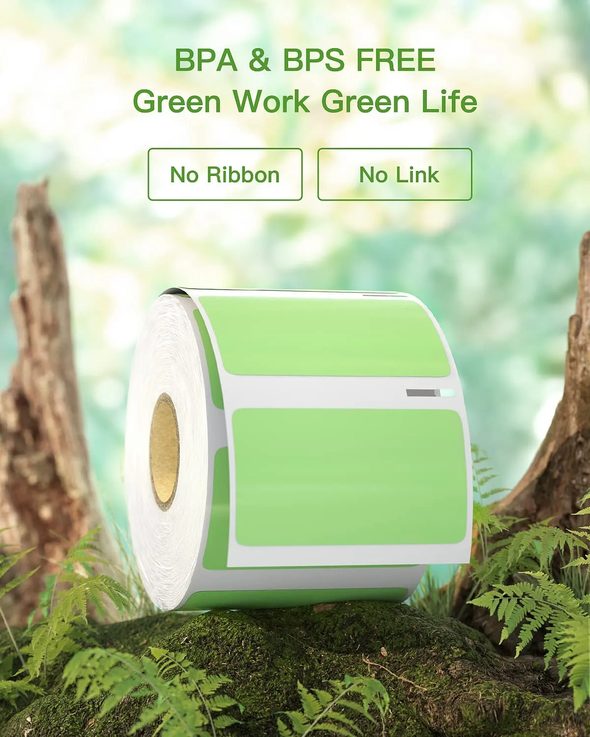 2.25”x1.25” Direct Thermal Label, Compatible with Zebra & Rollo Label Printers (1000 Labels, Green)