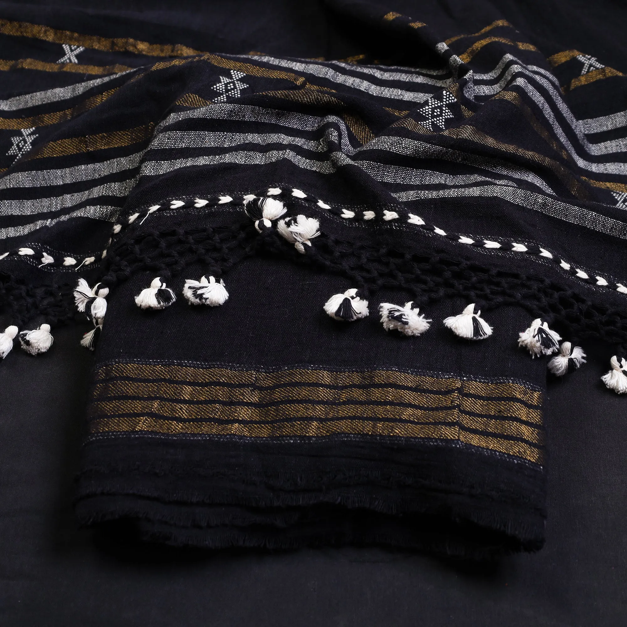 3pc Kutch Handloom Organic Kala Cotton Suit Material Set 07