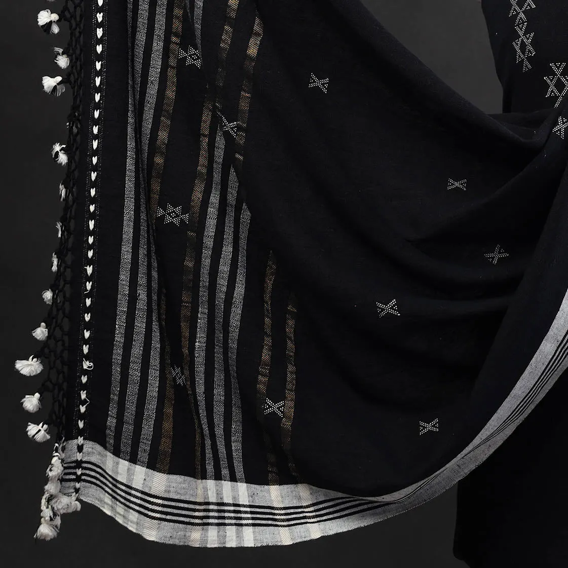 3pc Kutch Handloom Organic Kala Cotton Suit Material Set 07