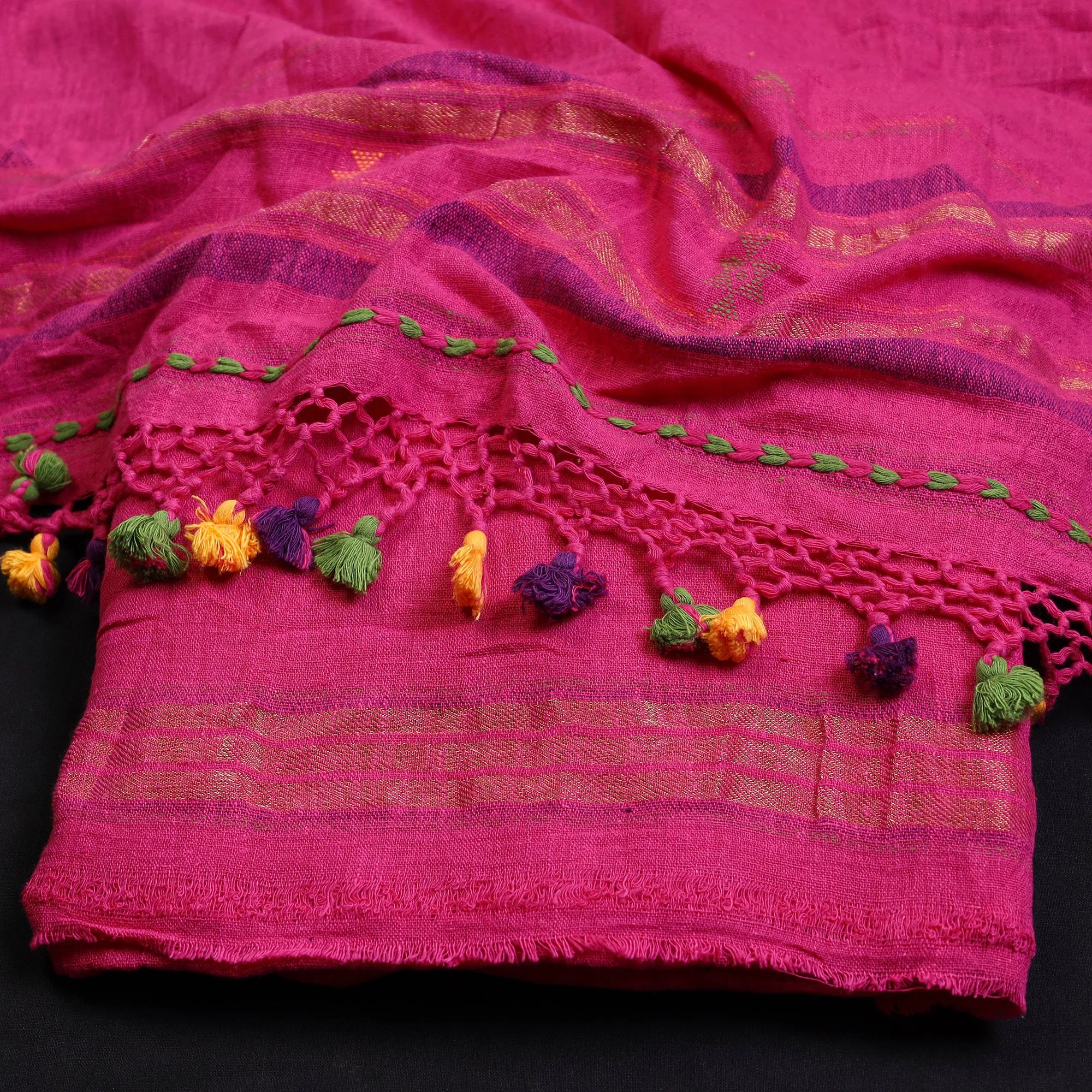 3pc Kutch Handloom Organic Kala Cotton Suit Material Set 08