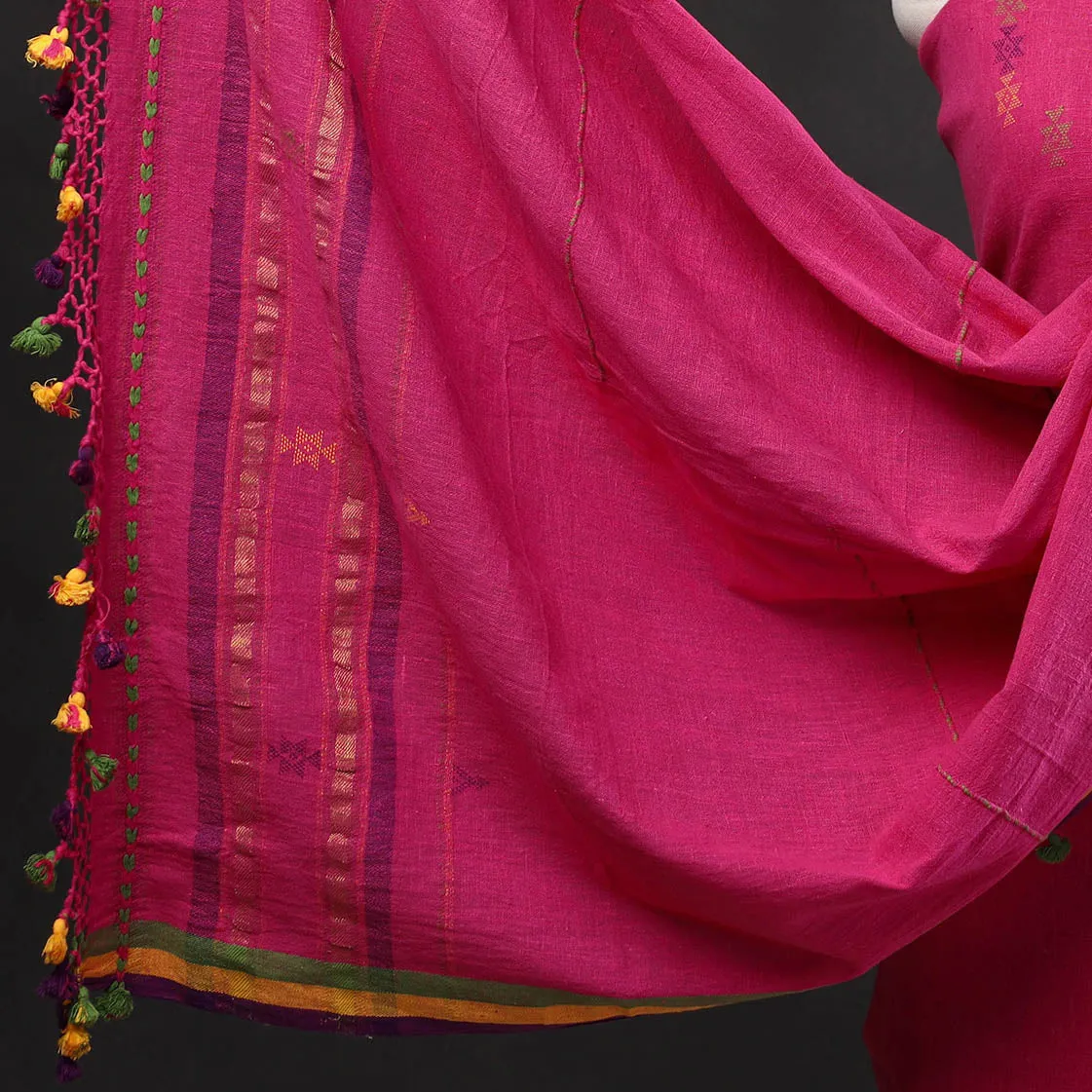 3pc Kutch Handloom Organic Kala Cotton Suit Material Set 08