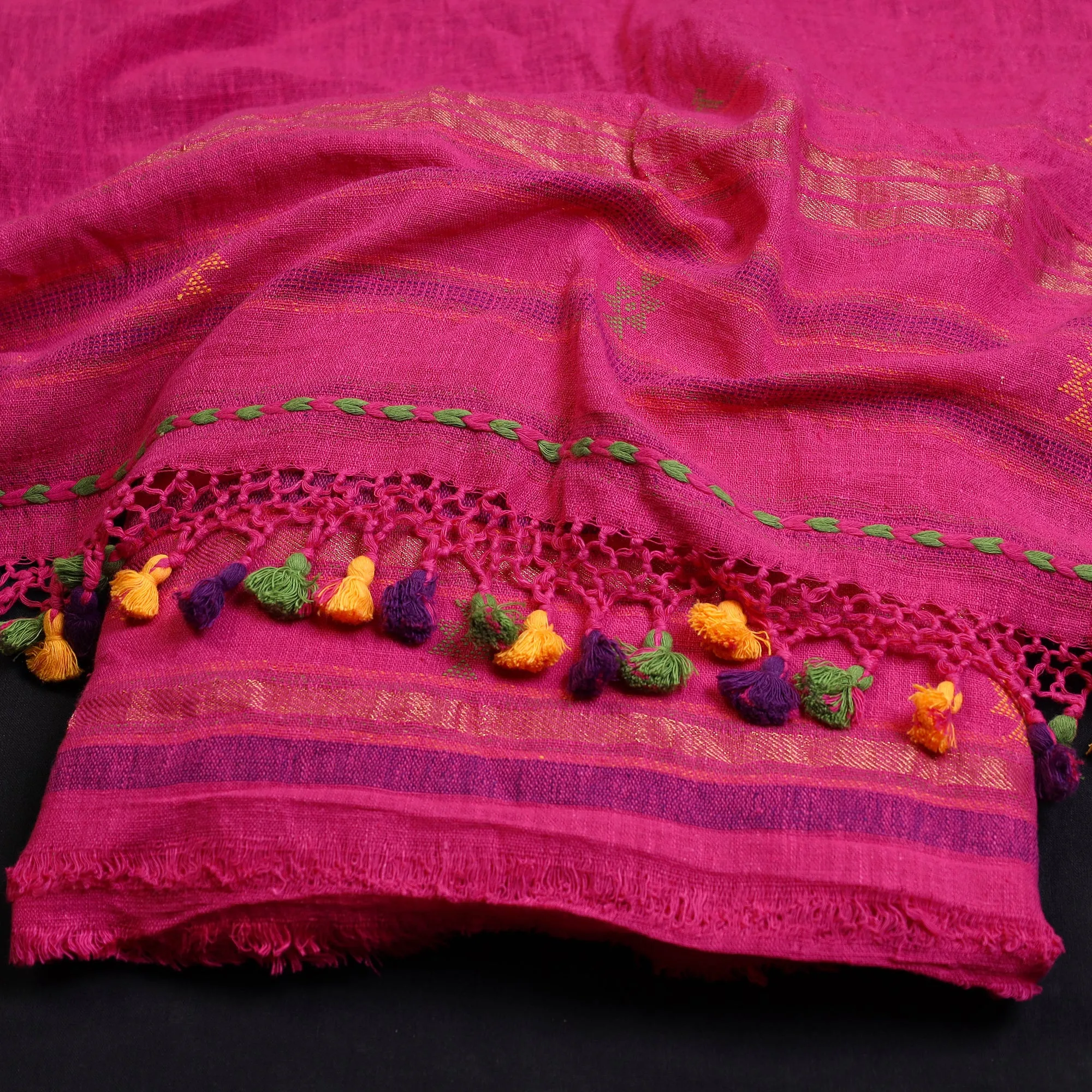 3pc Kutch Handloom Organic Kala Cotton Suit Material Set 12