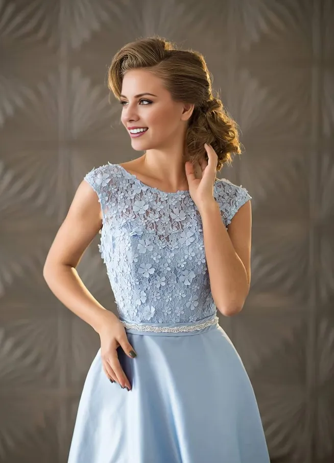 A-Line Princess Evening Maxi Lace Bridesmaid Dress Formal Length Elegant Dress Wedding Guest Dress
