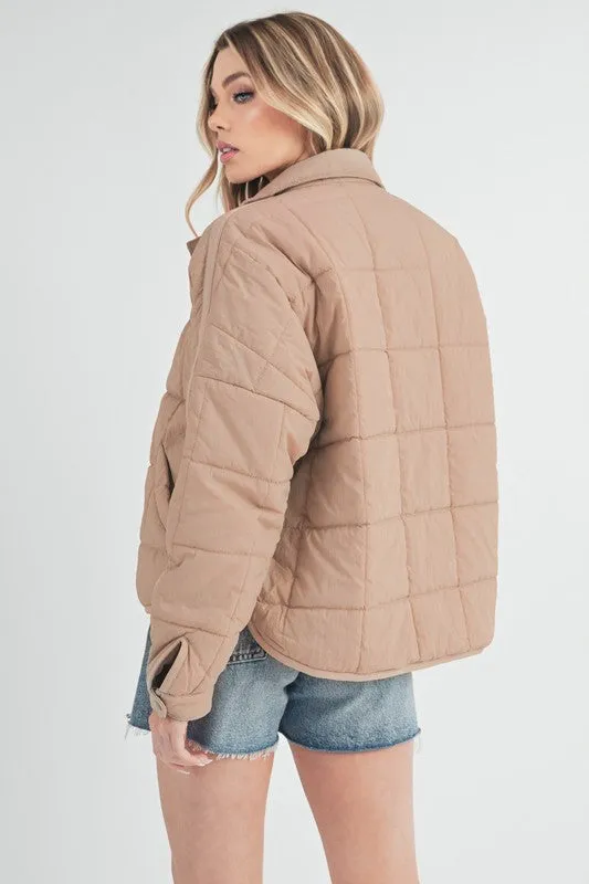 Aemi   Co Quilted Zip Up Puffer Jacket