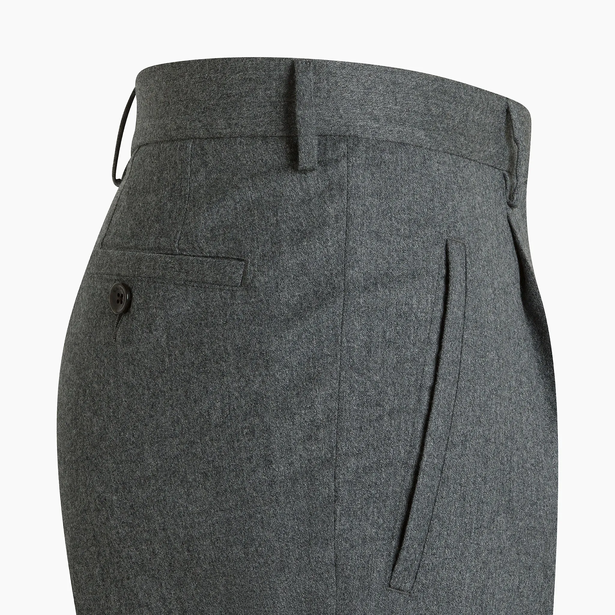Alain Pleated Chino Pants in soft Flannel Wool