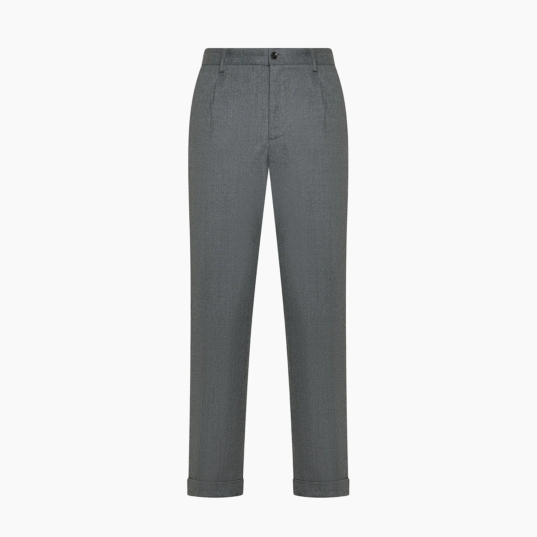 Alain Pleated Chino Pants in soft Flannel Wool