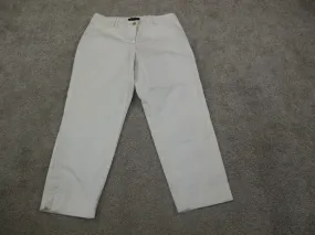 Ann Taylor Women Chino Pant Straight Leg Mid Rise Curvy Fit Pocket White Size 6