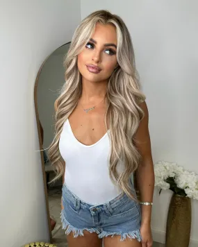 Ashley Spaghetti Strap Bodysuit - White