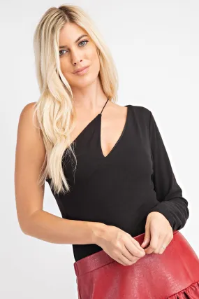 Asymmetrical One-Shoulder Bodysuit