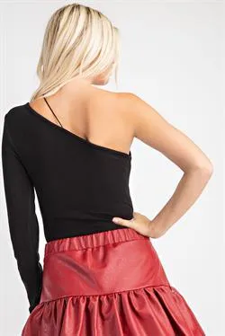 Asymmetrical One-Shoulder Bodysuit