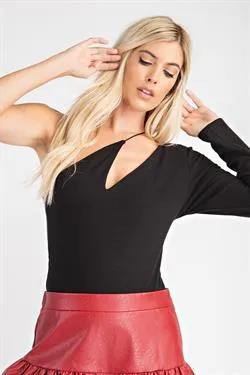 Asymmetrical One-Shoulder Bodysuit