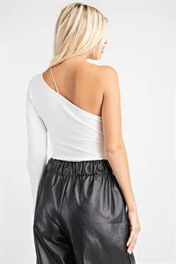 Asymmetrical One-Shoulder Bodysuit