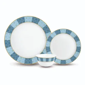 Aurus Series 33 Pieces Azure Opalware Dinner Set, Family of 6