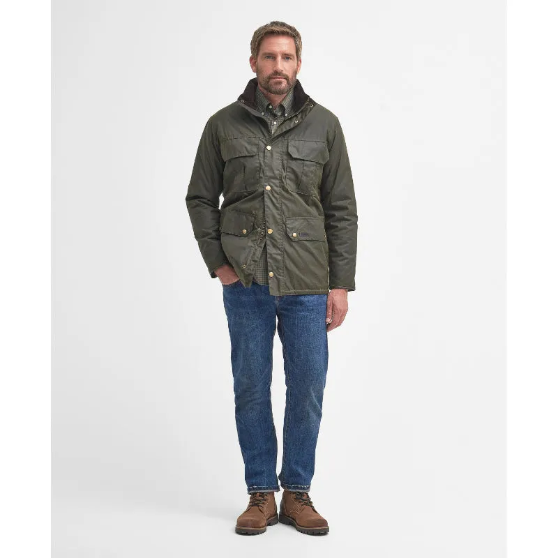 Barbour Malcolm Mens Wax Jacket - Archive Olive