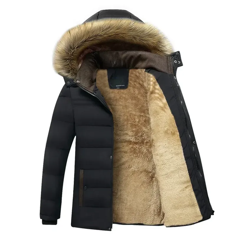 Bergrol - Gevoerde Parka Winterjas Heren met Afneembare Bontkraag