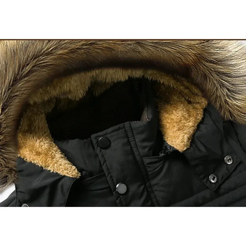 Bergrol - Gevoerde Parka Winterjas Heren met Afneembare Bontkraag