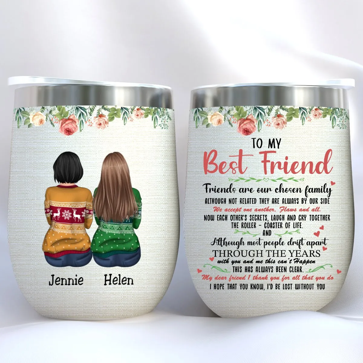 Best Friend - To My Best Friend Thank You For All - Personalized Wine Tumbler (LH)