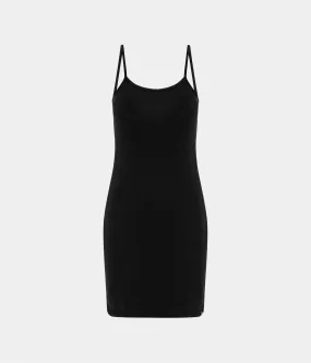 Black bamboo slip dress
