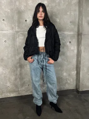 Black Bow Quilted Jacket