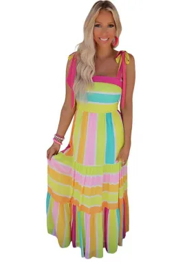 Bohemian Rainbow Maxi Dress