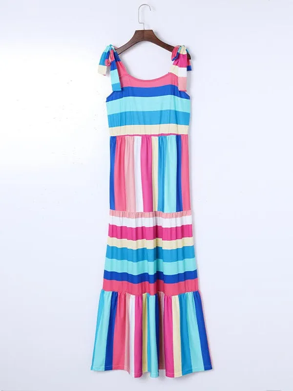 Bohemian Rainbow Maxi Dress