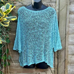 Breezy Teal Bohemian Popcorn Cover Up