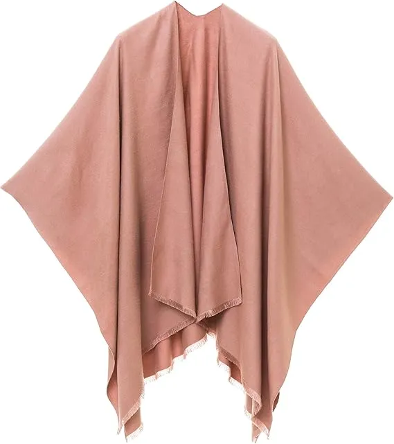 Brown-Black Luxurious Knit Sweater Poncho Cardigan