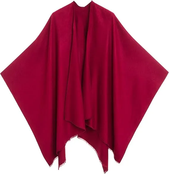 Brown-Black Luxurious Knit Sweater Poncho Cardigan