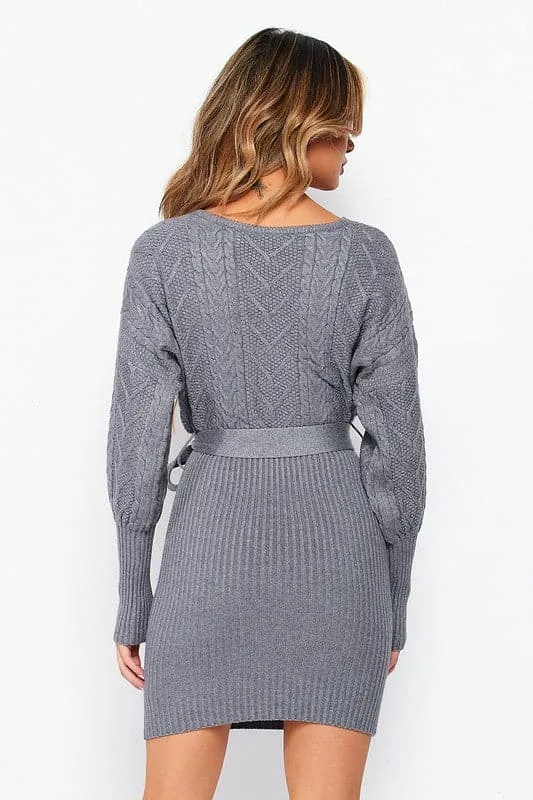 Cable Knit Sweater Dress