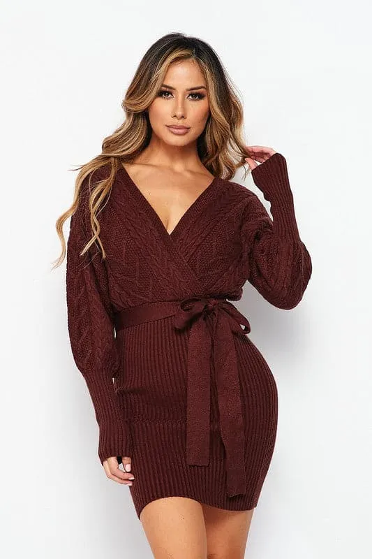 Cable Knit Sweater Dress