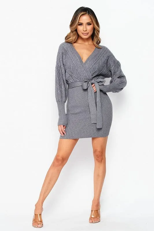 Cable Knit Sweater Dress
