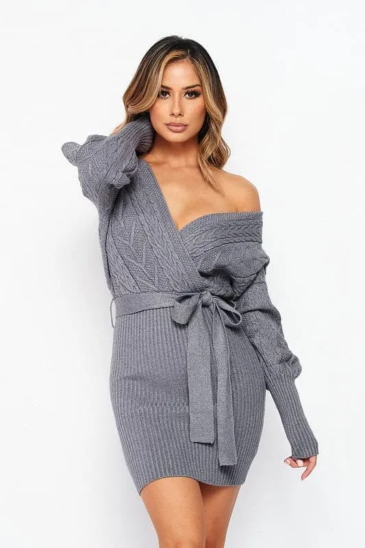 Cable Knit Sweater Dress