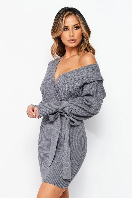 Cable Knit Sweater Dress