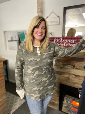 Camo Print Thermal Top