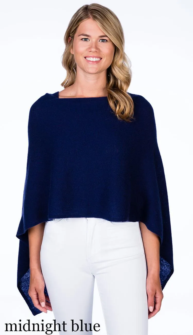 Cashmere Poncho Midnight - Jackie Z Style Co.
