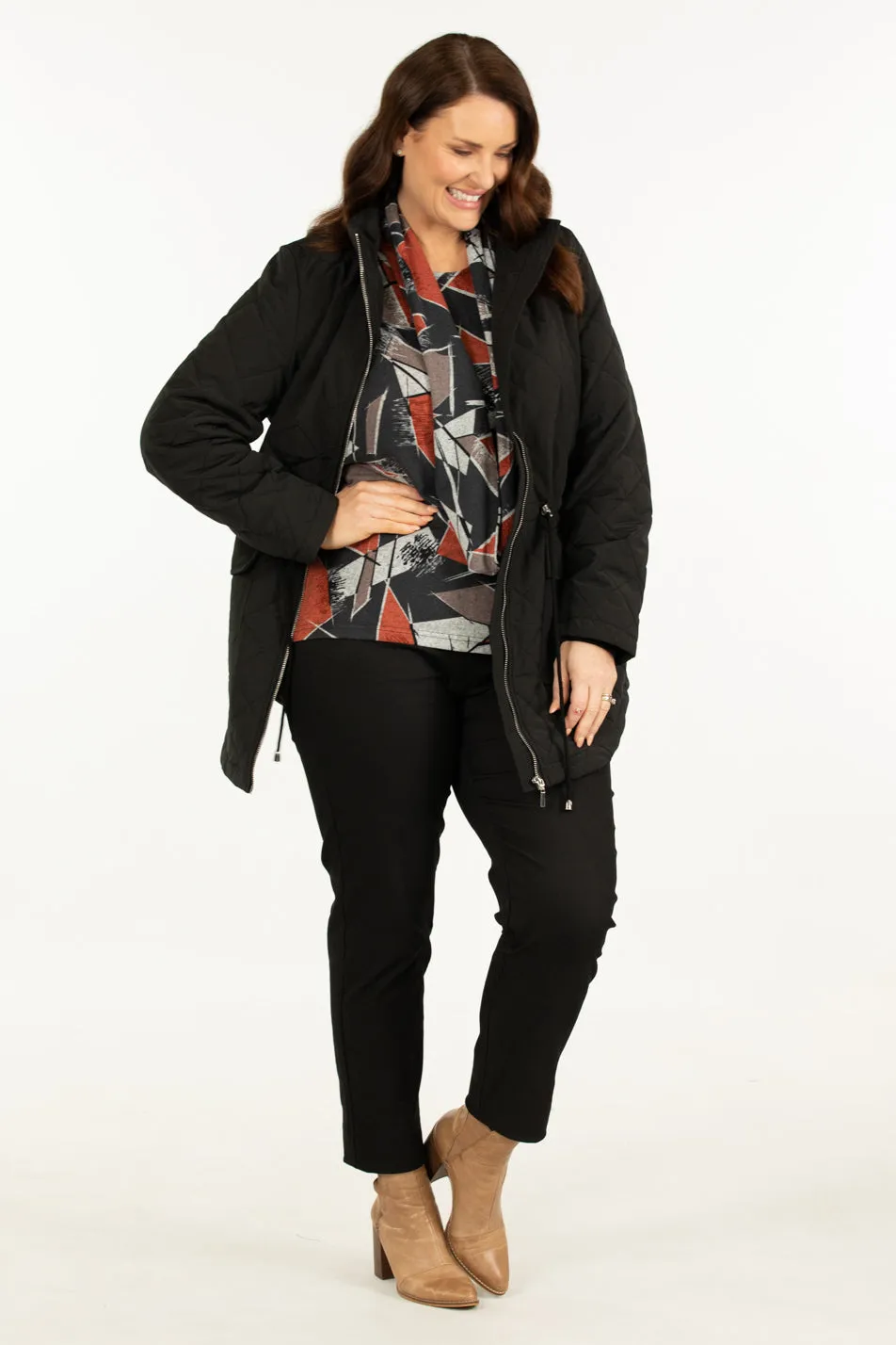 CHLOE CURVE HEM PADDED JACKET