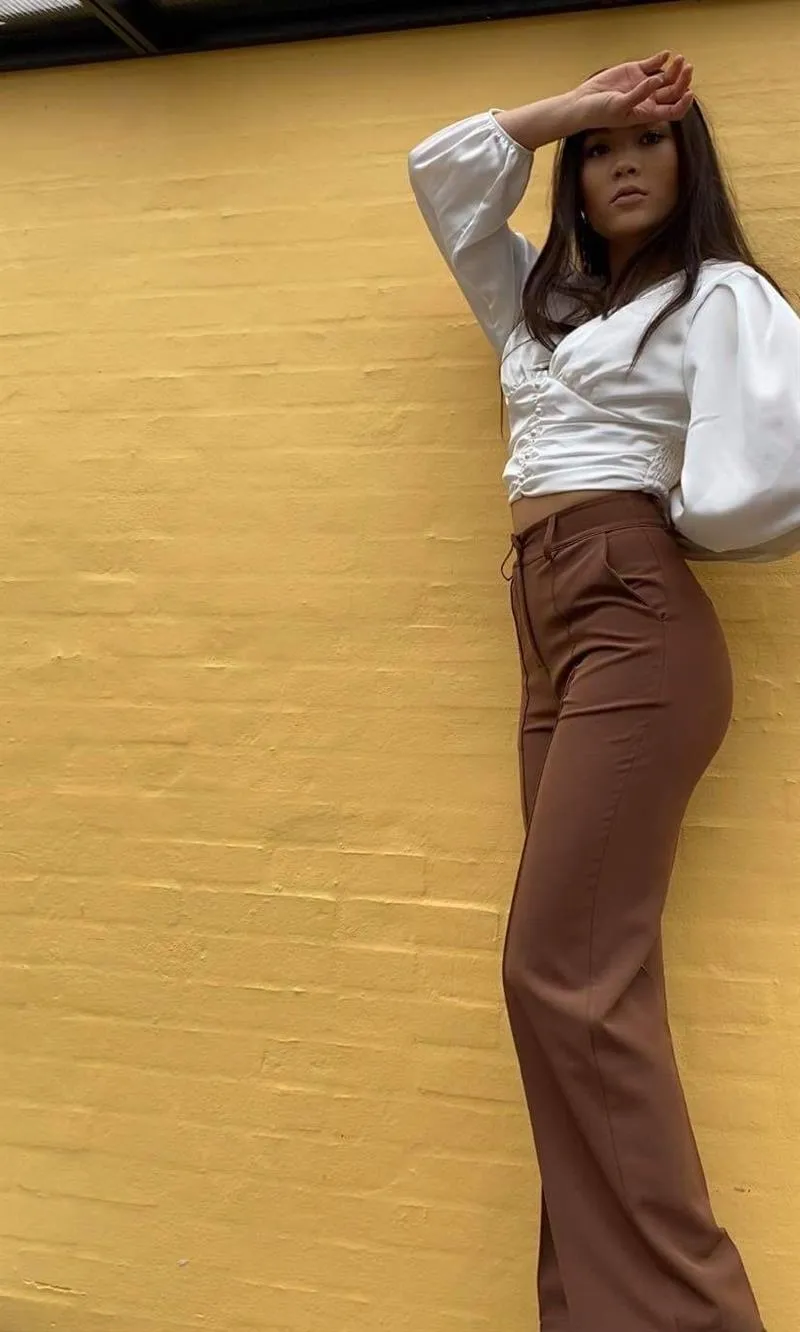 Classic wide pants - Brown